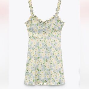 Zara Floral Ruffle Strap Dress